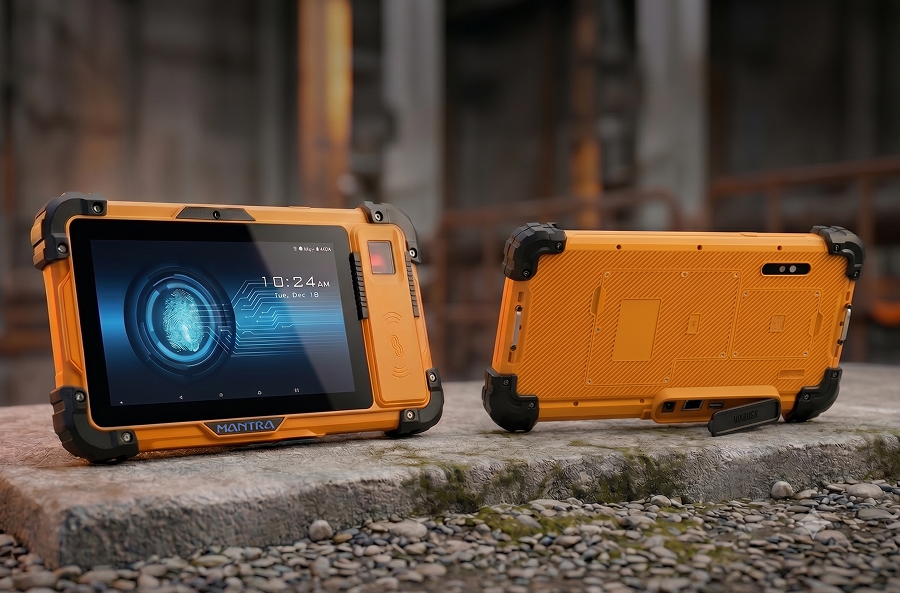 MOXA 73 biometric terminal deployed in field operations